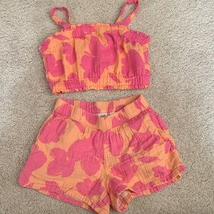 GAP Bright Pink and Orange Floral Girls' Shorts Set